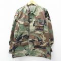L★古着 長袖 ミリタリー ジャケット メンズ USアーミー パラシュート部隊 リップストップ ウッドランドカモ 緑他 迷彩【spe】 26jan10