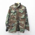 M★古着 長袖 ミリタリー フィールド ジャケット メンズ M-65 ウッドランドカモ 緑他 迷彩 26jan10
