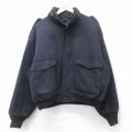 XL★古着 長袖 ミリタリー ジャケット メンズ 大きいサイズ コットン 濃紺 26jan15
