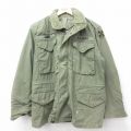 M★古着 長袖 ビンテージ ミリタリー フィールド ジャケット メンズ 60年代 60s M-65 セカンドタイプ USアーミー ボロ 緑系【spe】 26jan15