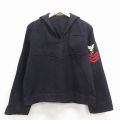 M★古着 長袖 ビンテージ ミリタリー セーラー ジャケット メンズ 60年代 60s ウール USA製 黒 26jan16