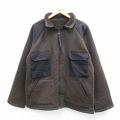 XL★古着 長袖 ミリタリー ベア ジャケット メンズ 茶 内側ボア 26jan17