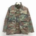 S★古着 長袖 ミリタリー フィールド ジャケット メンズ 80年代 80s M-65 ウッドランドカモ USA製 緑 迷彩【spe】 26jan23