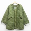 L★古着 長袖 ミリタリー ライナー ジャケット メンズ 90年代 90s リップストップ USA製 緑 26feb13