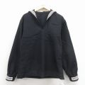 L★古着 長袖 ミリタリー セーラー ジャケット メンズ デッドストック ウール 黒他 26feb13