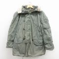 L★古着 長袖 ビンテージ ミリタリー ジャケット パーカー メンズ 70年代 70s N-3B ロング丈 ラグラン USA製 グレー系【spe】 26feb13