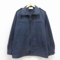 XL★古着 長袖 ミリタリー ジャケット メンズ 80年代 80s ドイツ軍 紺 26feb21
