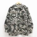 S★古着 長袖 ミリタリー ジャケット メンズ リップストップ 緑他 迷彩 26mar03