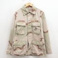 XL★古着 長袖 ミリタリー ジャケット メンズ 90年代 90s コンバット USマリーンズ デザートカモ USA製 ベージュ他 迷彩 26mar13