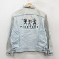 L★古着 リー Lee 長袖 ジージャン メンズ 90年代 90s VINEYARD 刺繍 コットン USA製 薄紺 デニム 26feb19