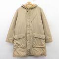 L★古着 長袖 コート パーカー メンズ 80年代 80s ロング丈 ベージュ カーキ 25jan30 中古 アウター