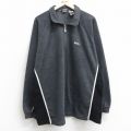 【50%OFF】L★古着 フィラ FILA 長袖 ハーフジップ フリース ジャケット メンズ ワンポイントロゴ ラグラン 濃グレー 25jan31 中古 アウター