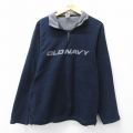 【20%OFF】L★古着 オールドネイビー OLD NAVY 長袖 ハーフジップ フリース ジャケット メンズ ビッグロゴ 紺 ネイビー 25sep04 中古 アウター