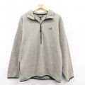 L★古着 EMS 長袖 ハーフジップ フリース ジャケット メンズ 90年代 90s ワンポイントロゴ USA製 薄ベージュ カーキ 【spe】 25sep13 中古 アウター