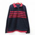 XL★古着 ノーティカ NAUTICA 長袖 ブランド ハーフジップ フリース ジャケット メンズ 90年代 90s ワンポイントロゴ USA製 紺他 ネイビー 25sep26 中古 アウター