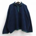 XL★古着 ルート66 長袖 ハーフジップ フリース 00年代 00s ジャケット メンズ 大きいサイズ 紺 ネイビー 25sep26 中古 アウター
