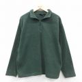 M★古着 ドッカーズ 長袖 ハーフジップ フリース ジャケット メンズ 無地 緑 グリーン 25oct04 中古 アウター