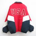 XL★古着 ホロウェイ 長袖 ナイロン ジャケット メンズ 90年代 90s USAロゴ DAV マルチカラー USA製 赤他 レッド 内側キルティング 【spe】 25oct20 中古 アウター