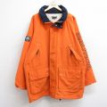 XL★古着 ノーティカ NAUTICA 長袖 ブランド ナイロン マウンテン ジャケット メンズ ビッグロゴ コンペティション ラグラン ロング丈 オレンジ 内側メッシュ 25oct20 中古 アウター
