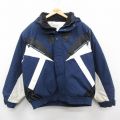 XL★古着 セントジョンズベイ 長袖 ナイロン ダウン ジャケット パーカー メンズ 00年代 00s 紺他 ネイビー 25oct27 中古 アウター