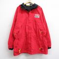 XL★古着 マルボロ 長袖 ナイロン マウンテン ジャケット パーカー メンズ 90年代 90s 大きいサイズ ロング丈 カナダ製 赤 レッド 内側メッシュ 25oct31 中古 アウター