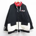 XL★古着 フィラ FILA 長袖 ナイロン ジャケット メンズ 00年代 00s ビッグロゴ 黒他 ブラック 【spe】 25nov01 中古 アウター