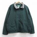 XL★古着 エルエルビーン LLBEAN 長袖 ナイロン ジャケット メンズ 00年代 00s ワンポイントロゴ 緑 グリーン 内側フリース 25nov01 中古 アウター