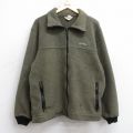 L★古着 カベラス 長袖 フリース ジャケット メンズ 80年代 80s ワンポイントロゴ カナダ製 濃緑 25nov13