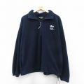 XL★古着 長袖 ハーフジップ フリース ジャケット メンズ 90年代 90s　Blue Cross USA製 紺 25nov14