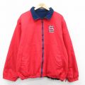 XL★古着 長袖 ジャケット メンズ 00年代 00s MLB セントルイスカージナルス リバーシブル 赤 内側フリース メジャーリーグ ベースボール 野球 25nov14