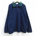 XL★古着 長袖 ハーフジップ フリース ジャケット メンズ 90年代 90s EAGLE 大きいサイズ 紺 25nov15