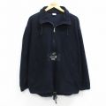 XL★古着 長袖 ハーフジップ フリース ジャケット メンズ シロクマ 刺繍 USA製 濃紺 25nov15