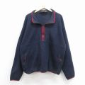 XL★古着 EMS 長袖 ハーフジップ フリース ジャケット メンズ 90年代 90s 大きいサイズ USA製 濃紺【spe】 25nov19