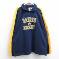 XL★古着 長袖 ハーフジップ フリース ジャケット メンズ 00年代 00s NHL バッファローセイバーズ ラグラン 紺他 アイスホッケー 25nov21