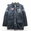 M★古着 長袖 ジャケット パーカー メンズ 80年代 80s TWA 刺繍 ラグラン ロング丈 紺系他 内側キルティング【spe】 25nov21