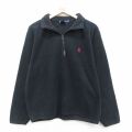 M★古着 ノーティカ 長袖 フリース ジャケット メンズ 90年代 90s ワンポイントロゴ USA製 黒 25nov21