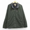 XL★古着 DULUTH 長袖 ナイロン ジャケット メンズ 襟フリース 大きいサイズ 濃緑 内側フリース 25nov29