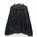 XL★古着 ノーティカ 長袖 ブランド ハーフジップ フリース ジャケット メンズ 90年代 90s ワンポイントロゴ USA製 黒 25dec01