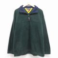 L★古着 トミーヒルフィガー 長袖 ブランド ハーフジップ ジャケット メンズ 90年代 90s ワンポイントロゴ 緑 25dec01