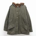 L★古着 ラルフローレン 長袖 ブランド ミリタリー ダウン ジャケット パーカー メンズ 90年代 90s B-9 緑 内側キルティング【spe】 25dec01