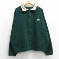 XL★古着 長袖 フリース ジャケット メンズ 90年代 90s アラスカ 鳥 USA製 緑 25dec02