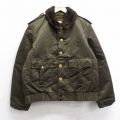 L★古着 長袖 ナイロン ジャケット メンズ 80年代 80s 襟ファー USA製 タロン 茶系 内側キルティング 25dec02