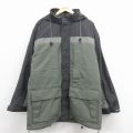 XL★古着 IZOD 長袖 ナイロン ジャケット マウンテン パーカー メンズ ロング丈 ツートンカラー 薄緑 内側フリース 25dec02
