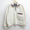 M★古着 長袖 ハーフジップ フリース ジャケット メンズ 90年代 90s ポーラテック USA製 白 25dec05