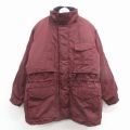 XL★古着 セントジョンズベイ 長袖 ジャケット メンズ 90年代 90s 大きいサイズ ロング丈 エンジ 25dec10