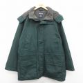 XL★古着 ランズエンド 長袖 マウンテン ジャケット パーカー メンズ 00年代 00s ロング丈 緑 内側キルティング 内側フリース【spe】 25dec11