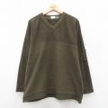L★古着 アリゾナスポーツ 長袖 フリース ジャケット メンズ 00年代 00s Vネック 濃緑系 25dec11