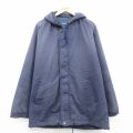 XL★古着 ホロウェイ 長袖 ジャケット パーカー メンズ 90年代 90s 大きいサイズ ロング丈 USA製 紺 内側キルティング 25dec13