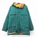 M★古着 モンゴメリーワード 長袖 ダウン ジャケット マウンテン パーカー メンズ 80年代 80s ラグラン 緑 25dec18