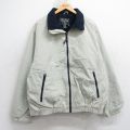 XL★古着 エディーバウアー 長袖 ナイロン ジャケット メンズ 00年代 00s ワンポイントロゴ 薄ベージュ 内側フリース 25dec20